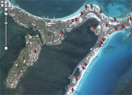 Google Map of Cancun Hotel Zone